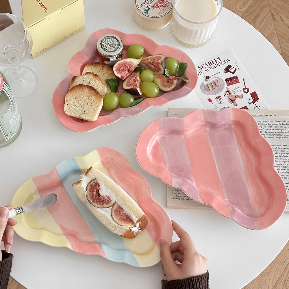 캔디컬러 클라우드 접시 디저트접시 소품트레이