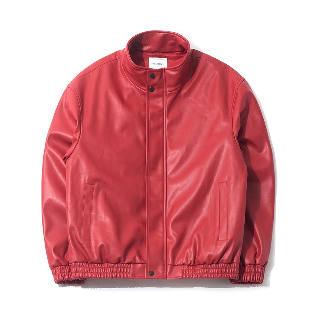 LS Vegan Leather Hidden Jacket (Red)