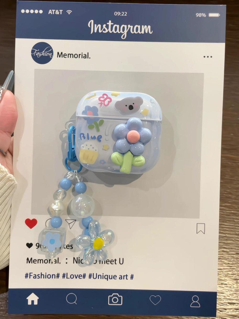 파스텔 2컬러 캐릭터 에어팟 케이스