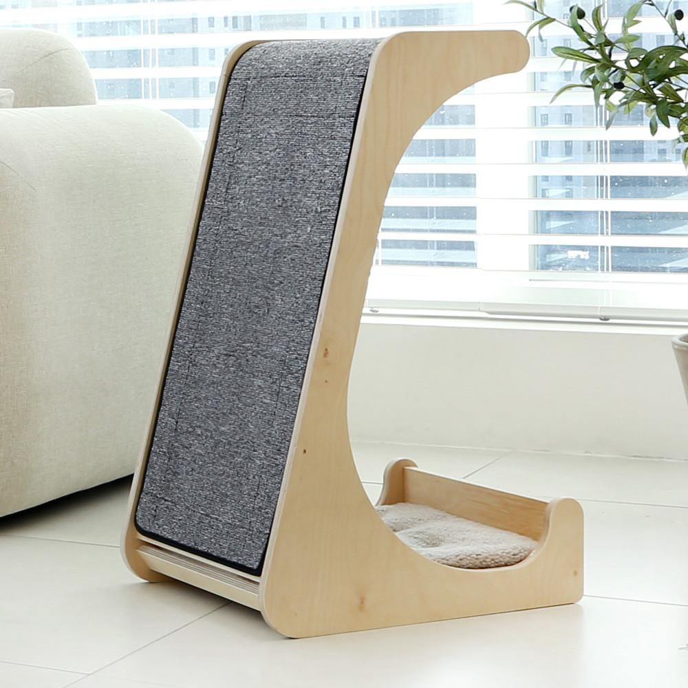 코이비꼬 고양이 원목 수직 스크래쳐 대형 벨크로 찍찍이 카페트