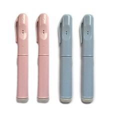 트래블이지 휴대용 올인원 치약 칫솔 핑크 2p + 블루 2p세트