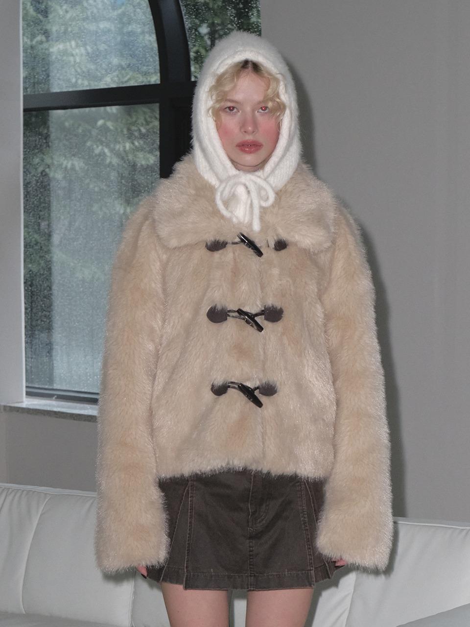 TOGGLE FUR JACKET (BEIGE)
