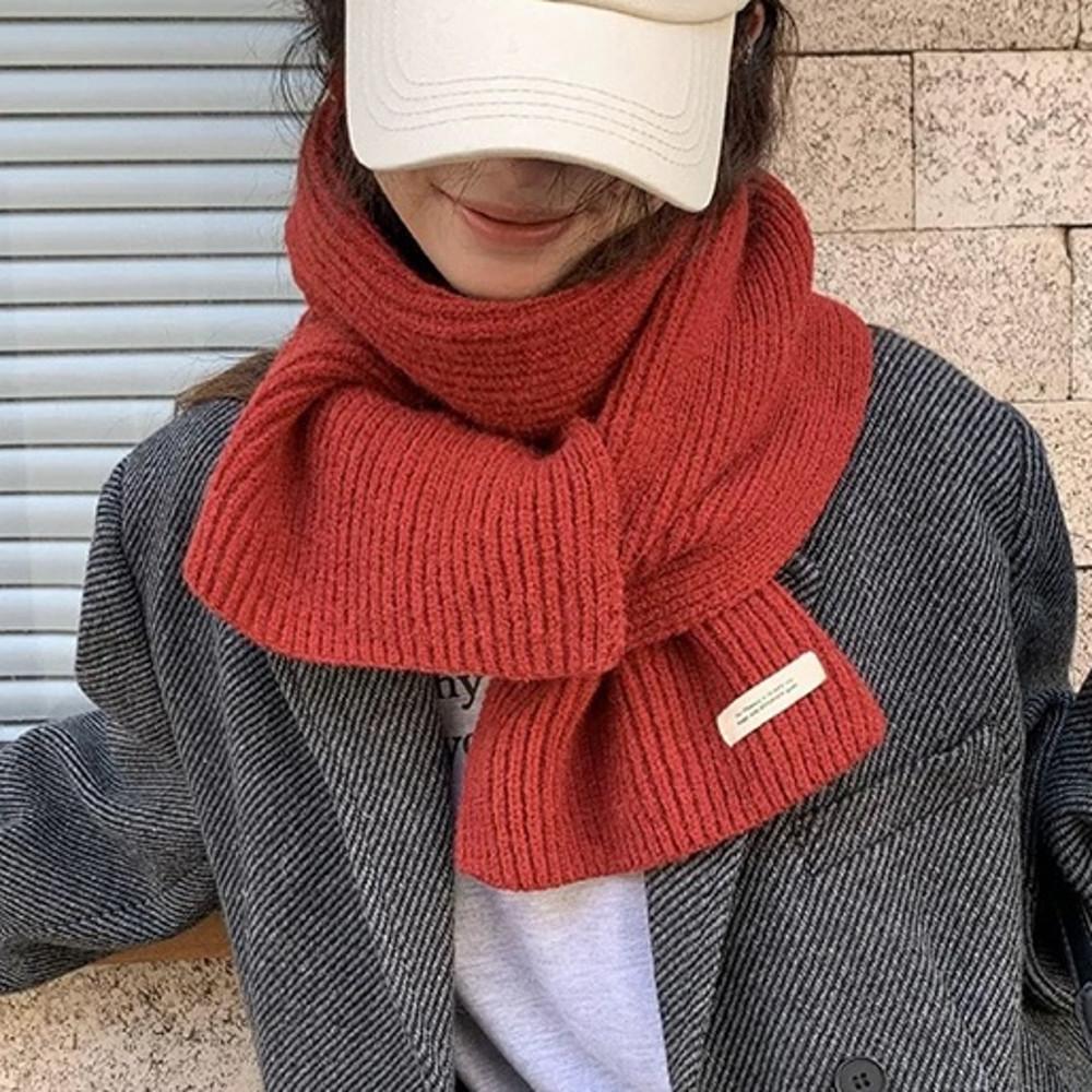 울 목도리 골지 니트 머플러