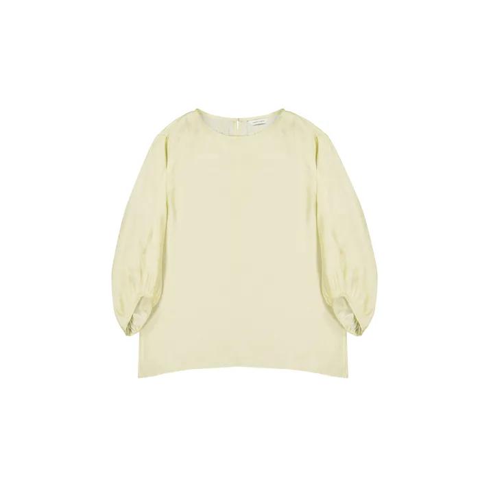 PEARL RUCHED BLOUSE (LEMON)