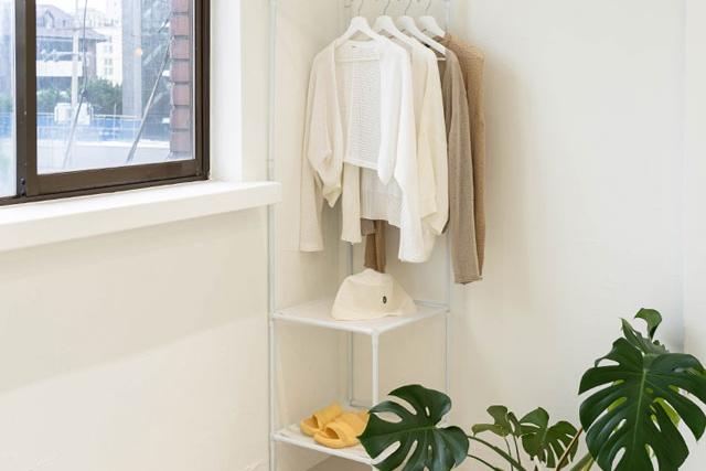 코너 스탠드행거 미니선반 이동신 선반행거 옷걸이