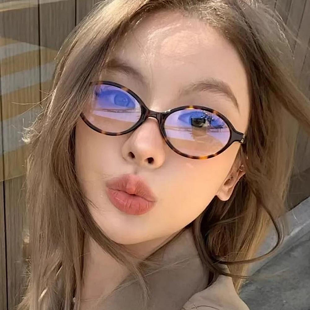 작은얼굴 긱시크 오벌형 뮤뮤 패션 타원형 패션 뿔테 고도근시 블루라이트 차단 안경