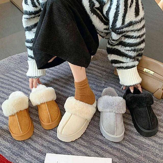 더구두 포근 키높이 어그 털슬리퍼-6008