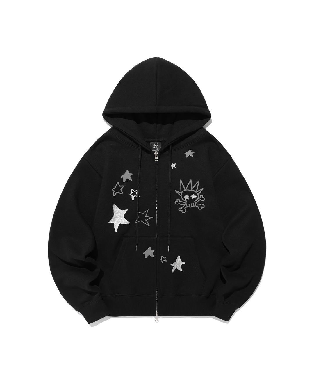 IKXPBC STAR SKULL HOOD ZIP UP_BLACK