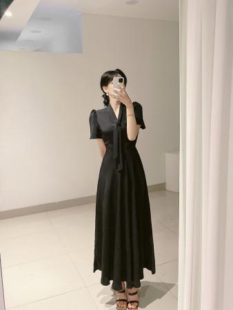 이런 상품 어때요? 드마티 타이 훌 퍼프 소매 롱 원피스 브이넥