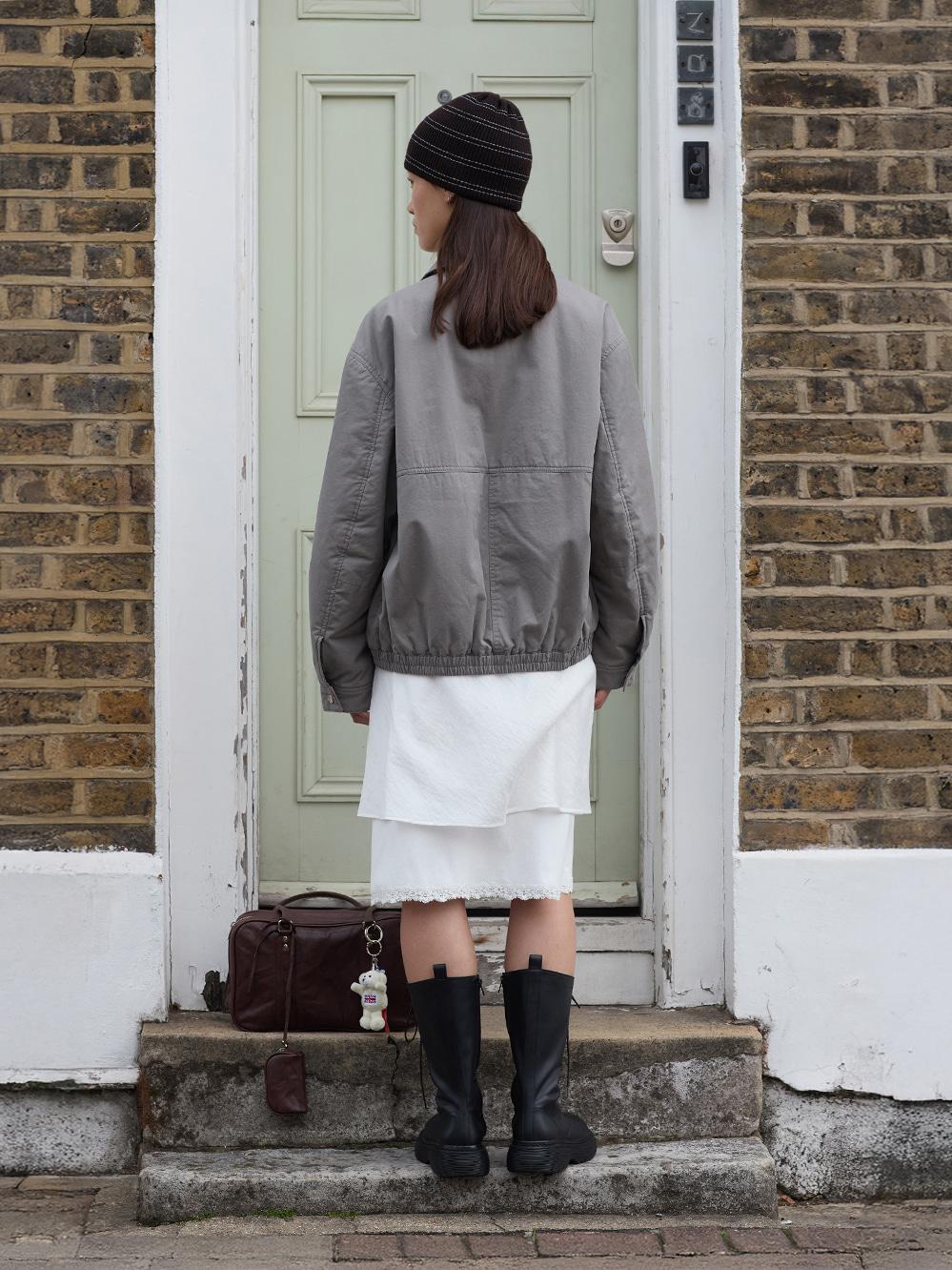WASHED COTTON JACKET_KHAKI BEIGE