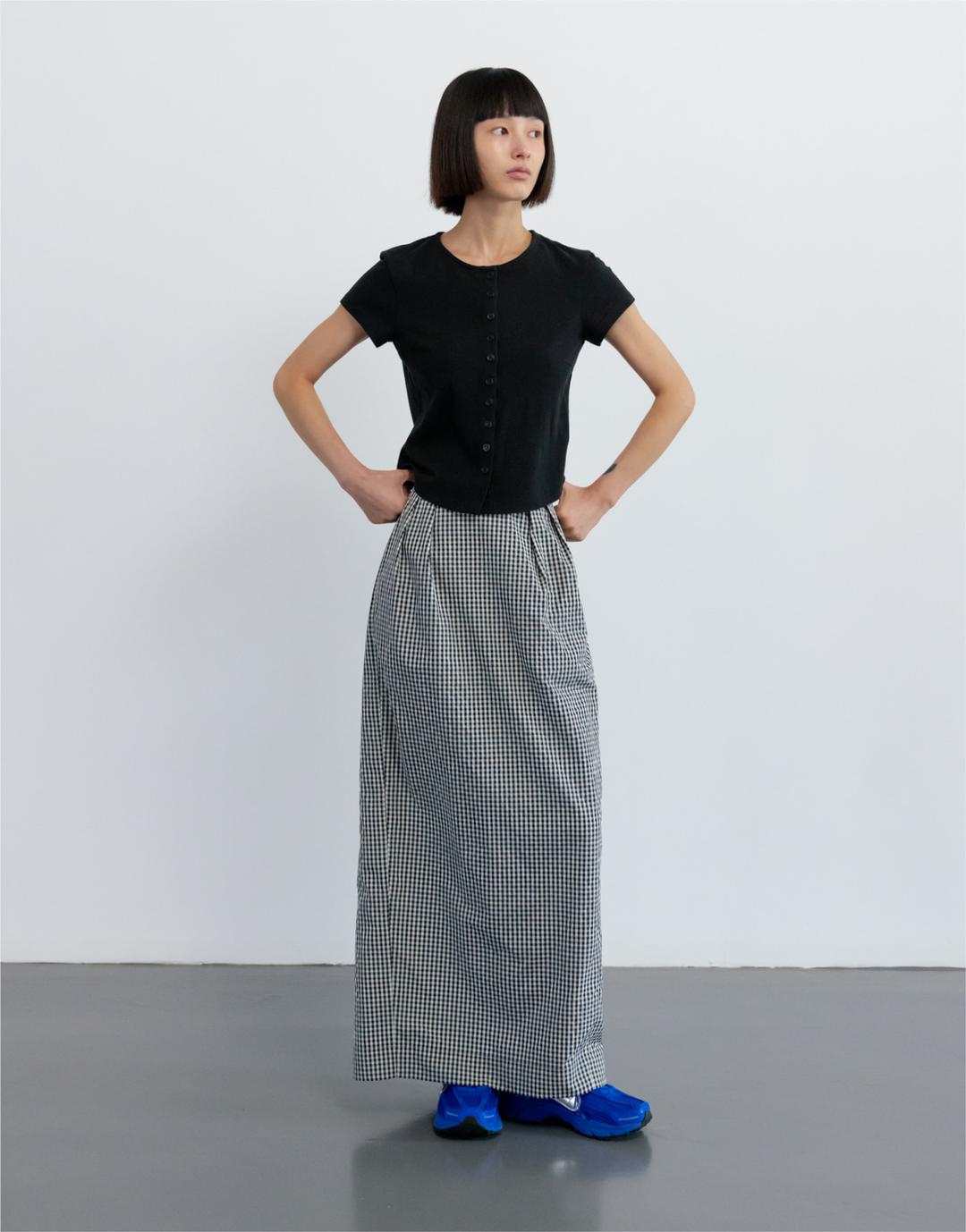 25SS BALLOON MAXI SKIRT / CHECK