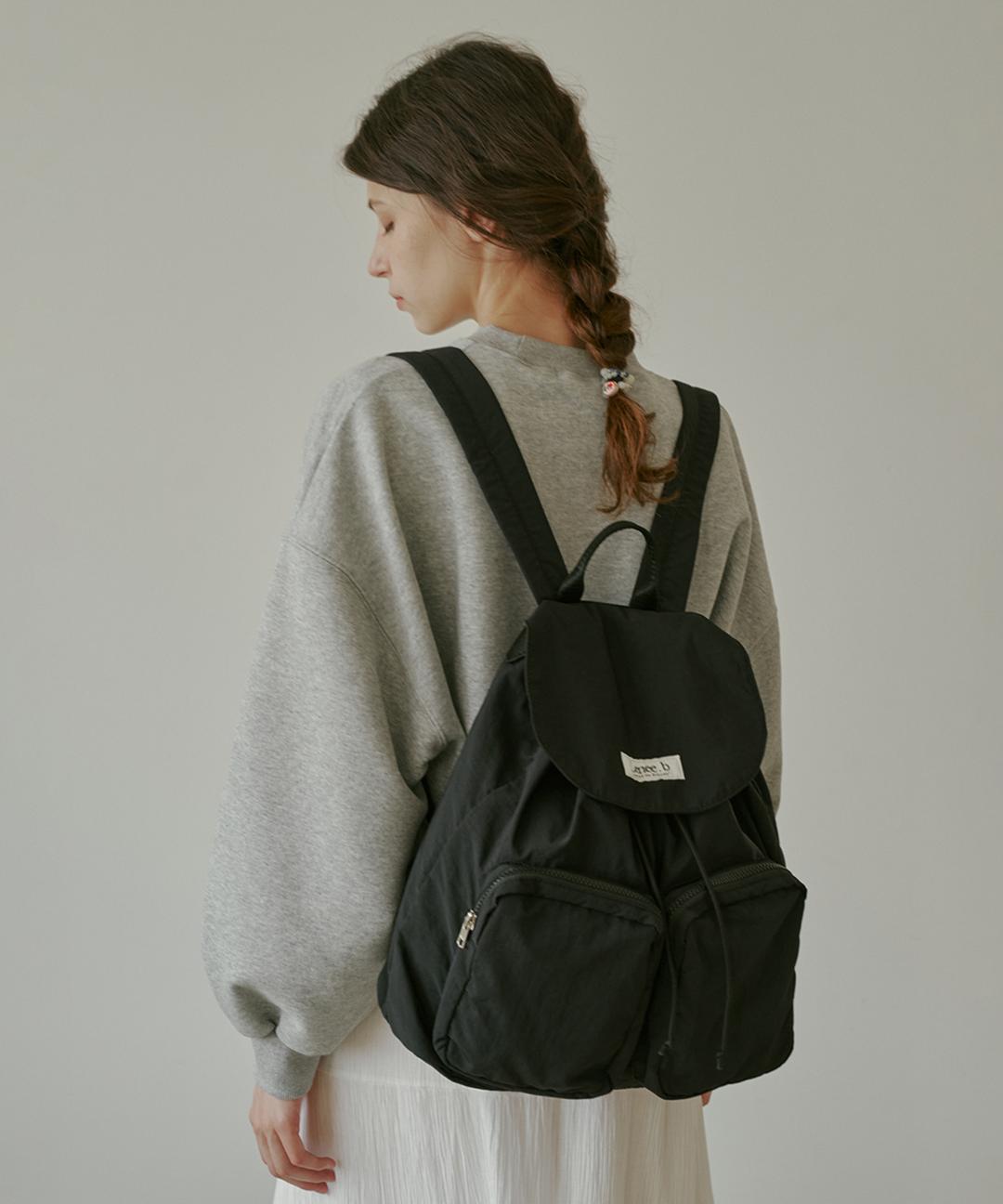 투 포켓 백팩 블랙 Two-pocket backpack Black