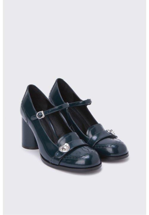 Round heel mary jane pumps(green)_DG1BA23507GRN