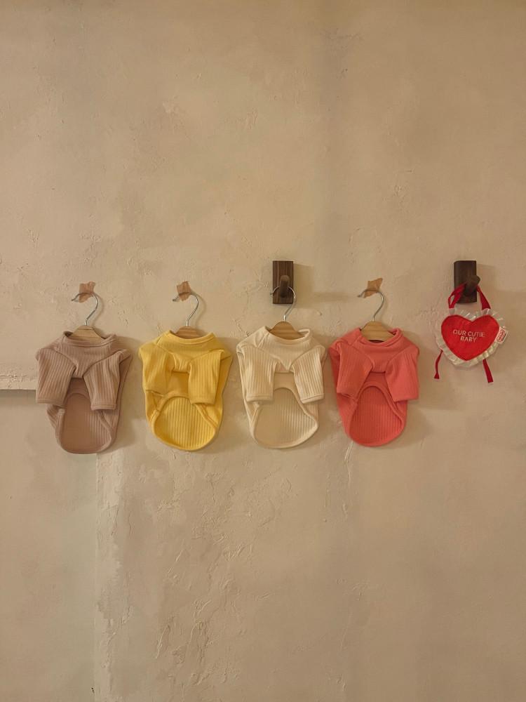 [made 제품] 탁탁탁탁 강아지 레이어드 골지 티셔츠 목폴라티