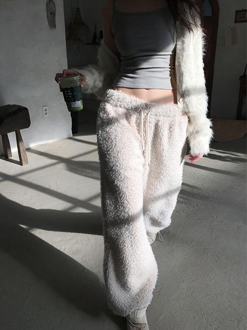 winter boucle pants, 2color