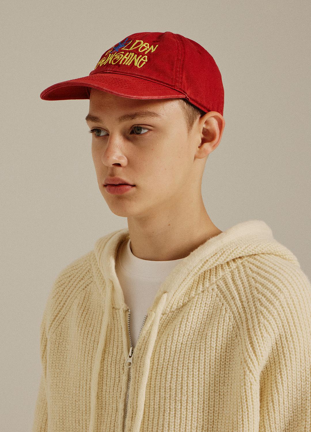 Washed Logo Ball Cap Red
