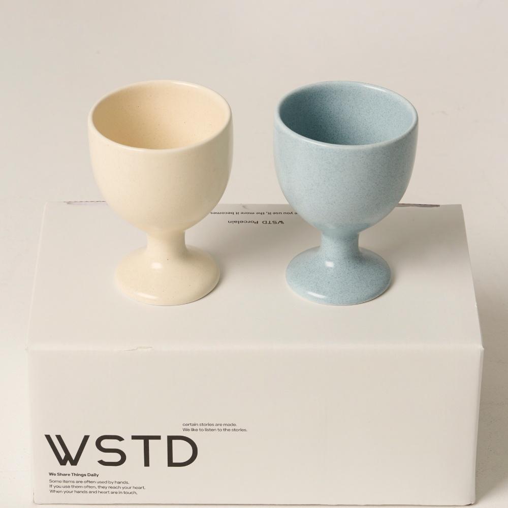 [선물 포장][술잔] 와인 고블렛잔  2P 세트_220ml (2 colors)