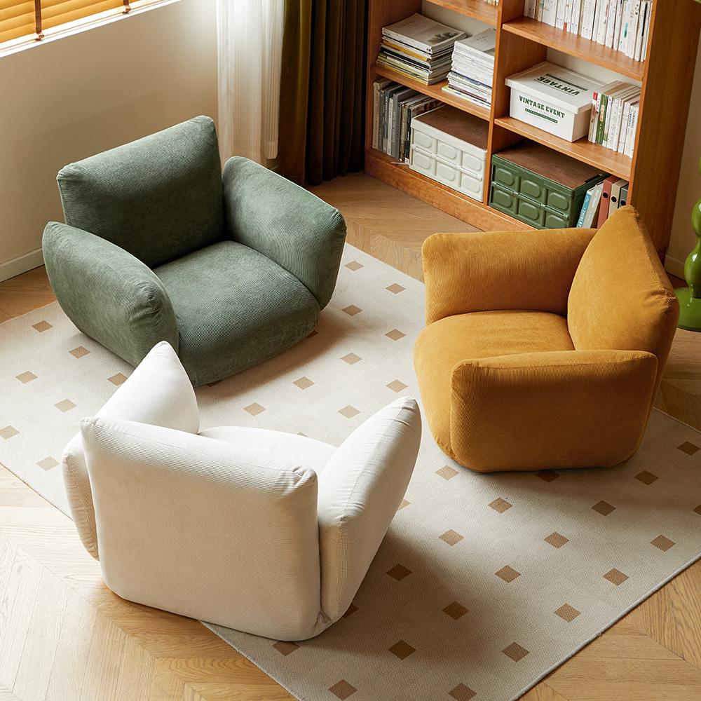 예스우드 벨랑 코듀로이 로우 1인용 소파 싱글 골덴 패브릭 쇼파