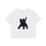 [즉시발송] FLASHED CATS EYE CROP T-SHIRTS [White]