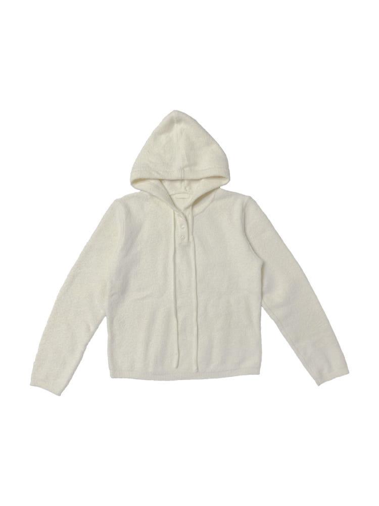 멜로우 부클 후드 니트 (아이보리)