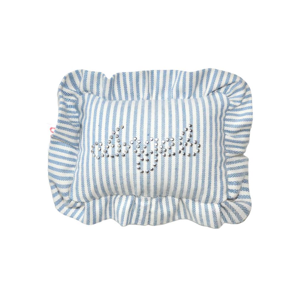 Stripe frill pillow