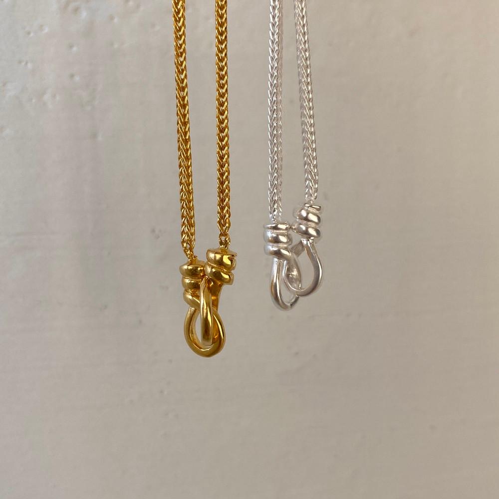 실버 925 고리 매듭 루프 링크 밧줄 체인 포인트 롱 목걸이