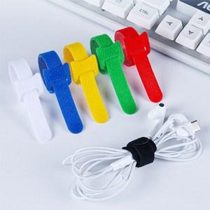 디오셀 깔끔 선정리 찍찍이 케이블타이, 화이트, 100개