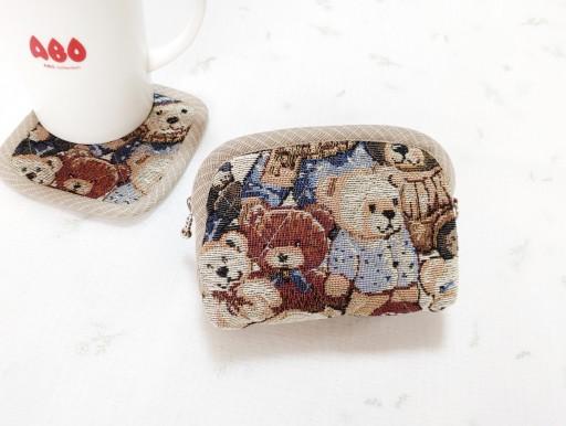 🧸퀼트곰세마리반지갑파우치,담배케이스