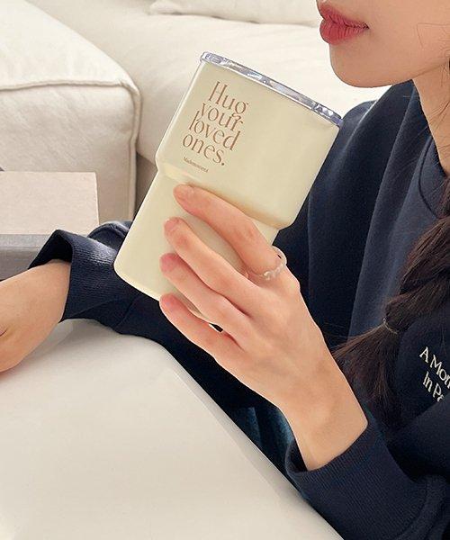 hug love 플랫 스텐텀블러 [보온/보냉]