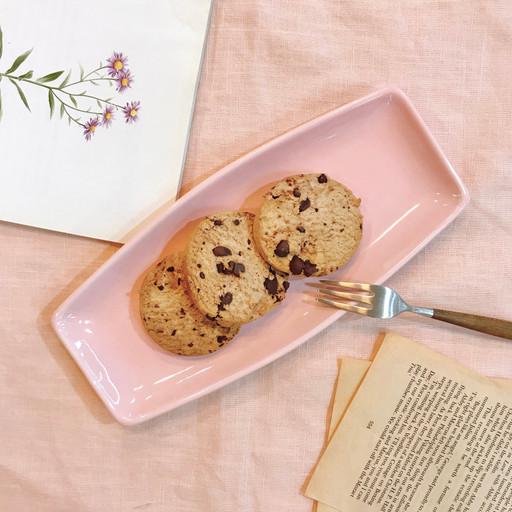 * 핑크 모던 직사각 접시