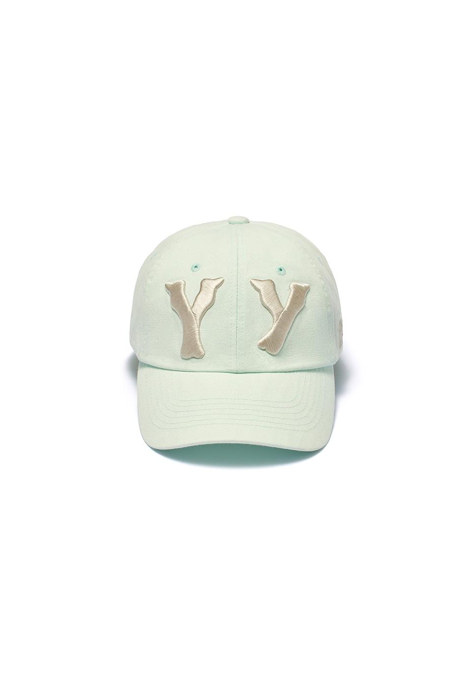 YY HEART BONE BALL CAP, MINTY WHITE