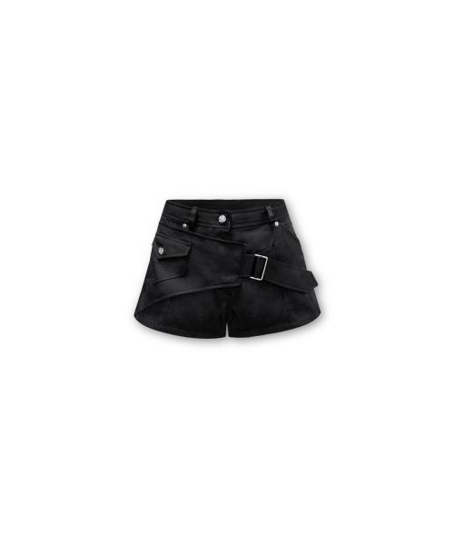 BELTED DOBBY SHORTS