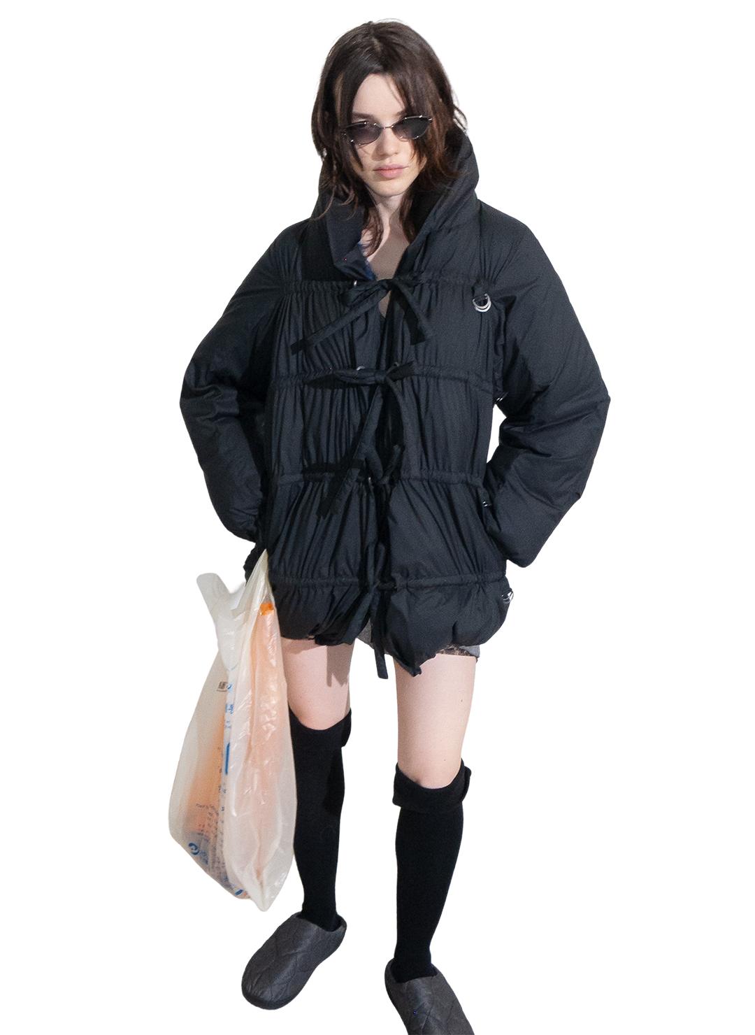 String Multiple Midi Down Jacket /