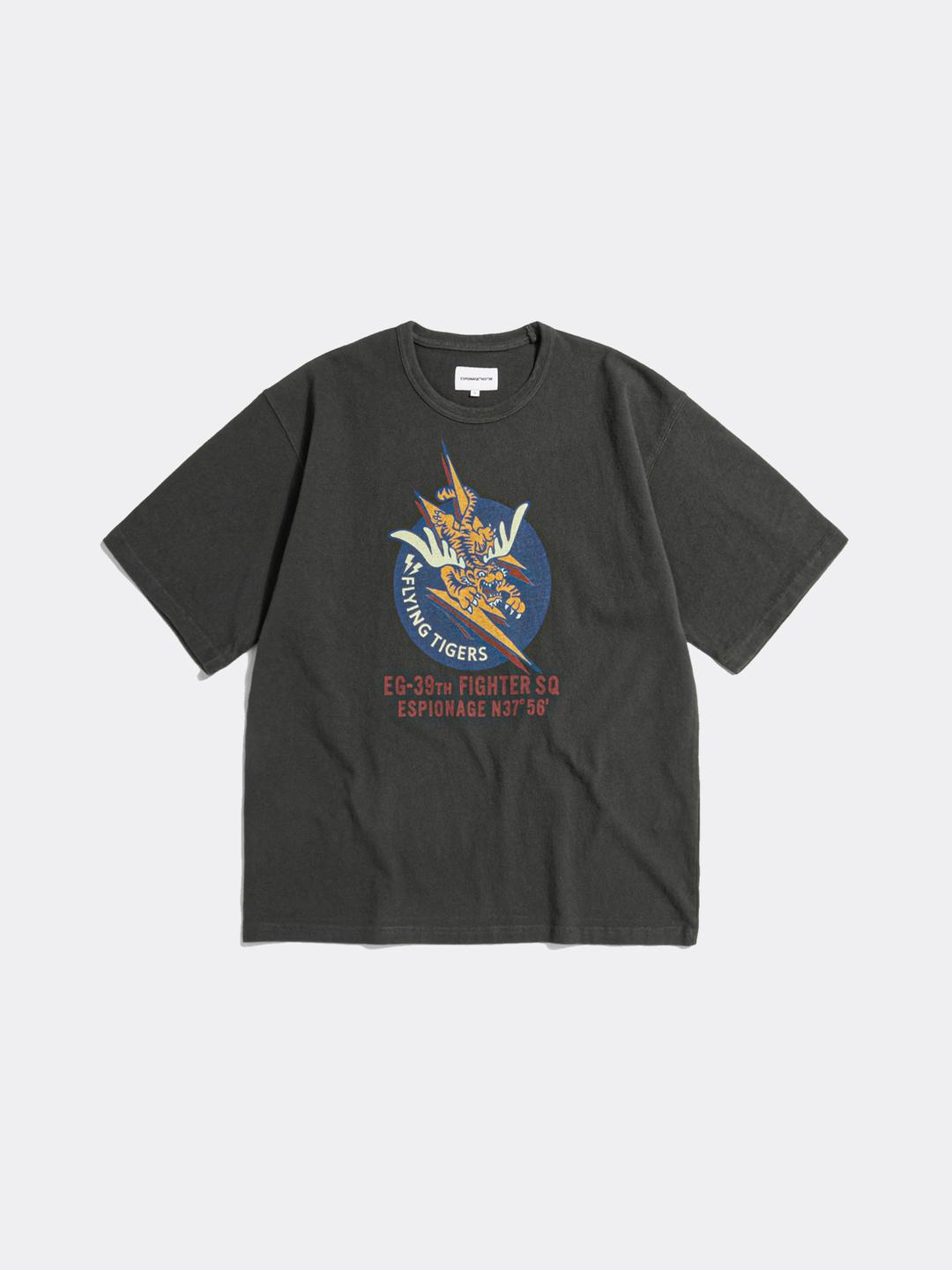 에스피오나지 FLYING TIGERS HEAVYWEIGHT TEE-VINTAGE BLACK
