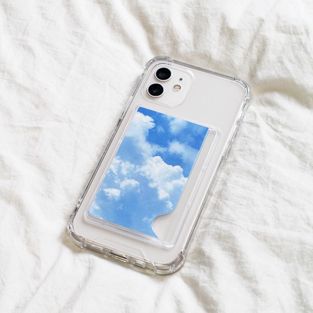 [카드/젤하드] 구름 카드수납 폰케이스 (갤럭시 제작 가능)