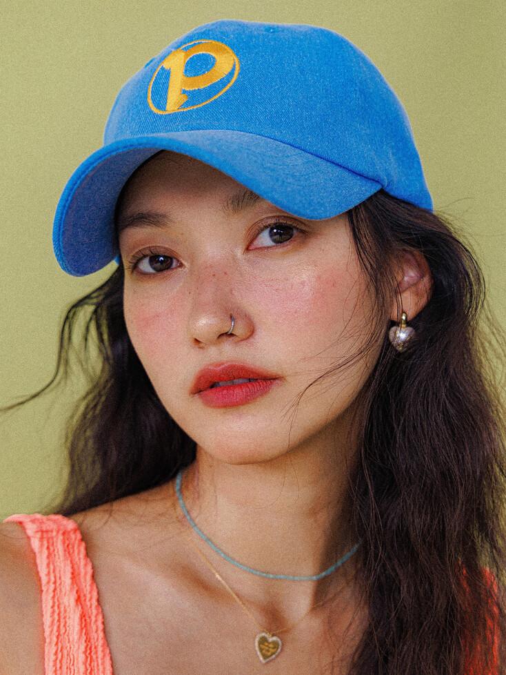 WASHED LOGO BALL CAP_ DENIM BLUE