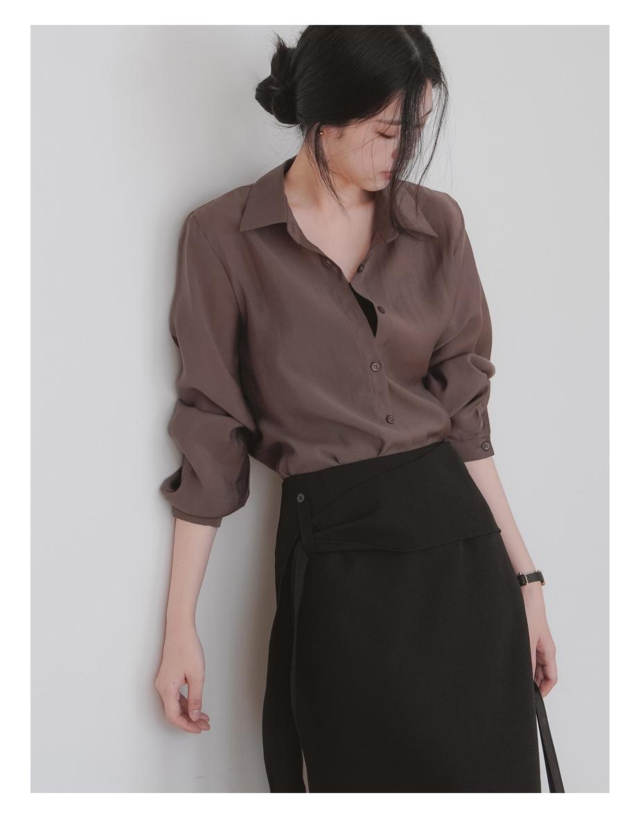 [strap_set] 아벤느 텐셀 셔츠 [브라운]