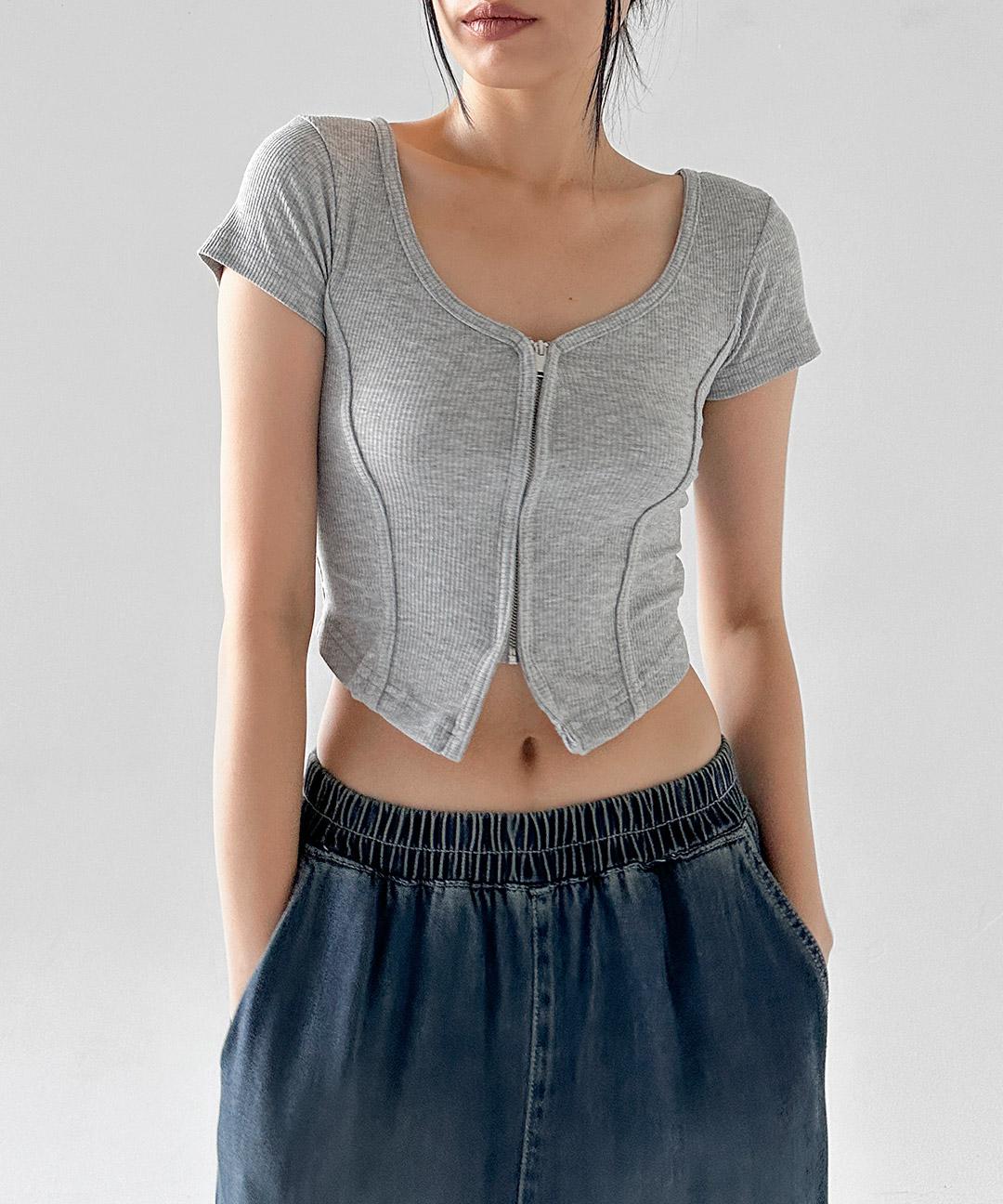 레픽 백 컷아웃 반팔집업