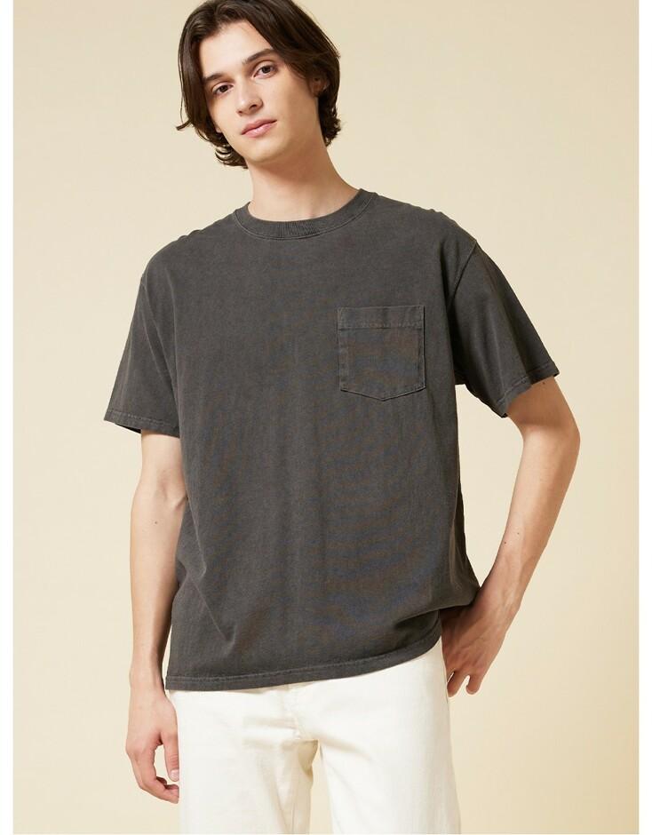 굿온 피그먼트 다잉 포켓 반팔 티셔츠 - 블랙
