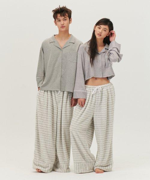 (uni)도미토리 팬츠 그레이 스트라이프