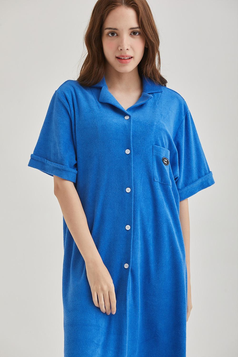 폴앤안나 테리 진저 반소매 원피스(코발트블루)