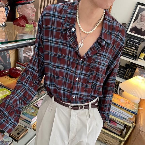 ARTIST TARTAN CHECK SHIRTS (BURGUNDY)