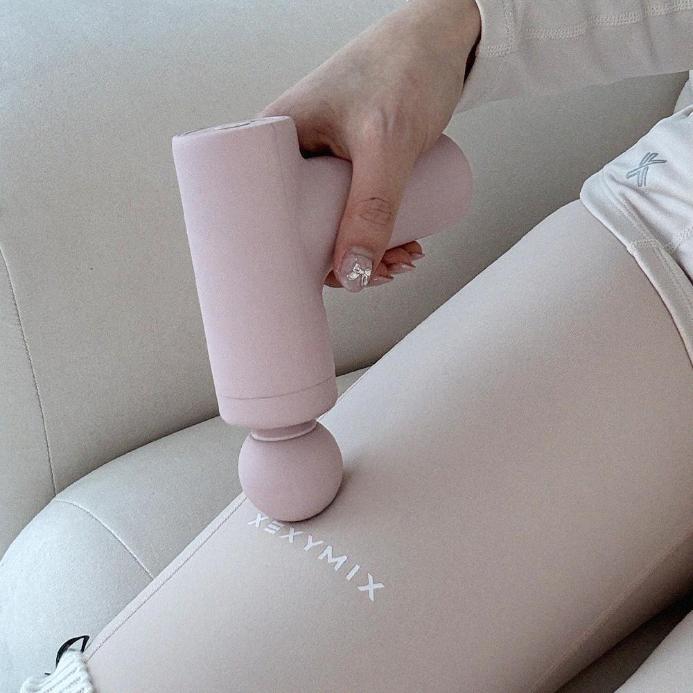 [단독] 부이 컬러 미니 마사지건 4type head+보관 파우치 경량 무선 건강 휴대용 안마기