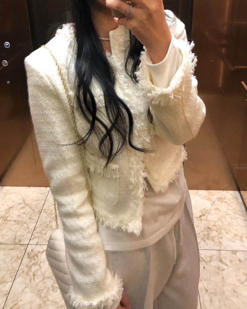 Pearl tweed jk (2color) 펄 트위드 자켓