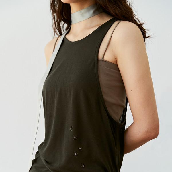 BEADS SLEEVELESS (KHAKI)