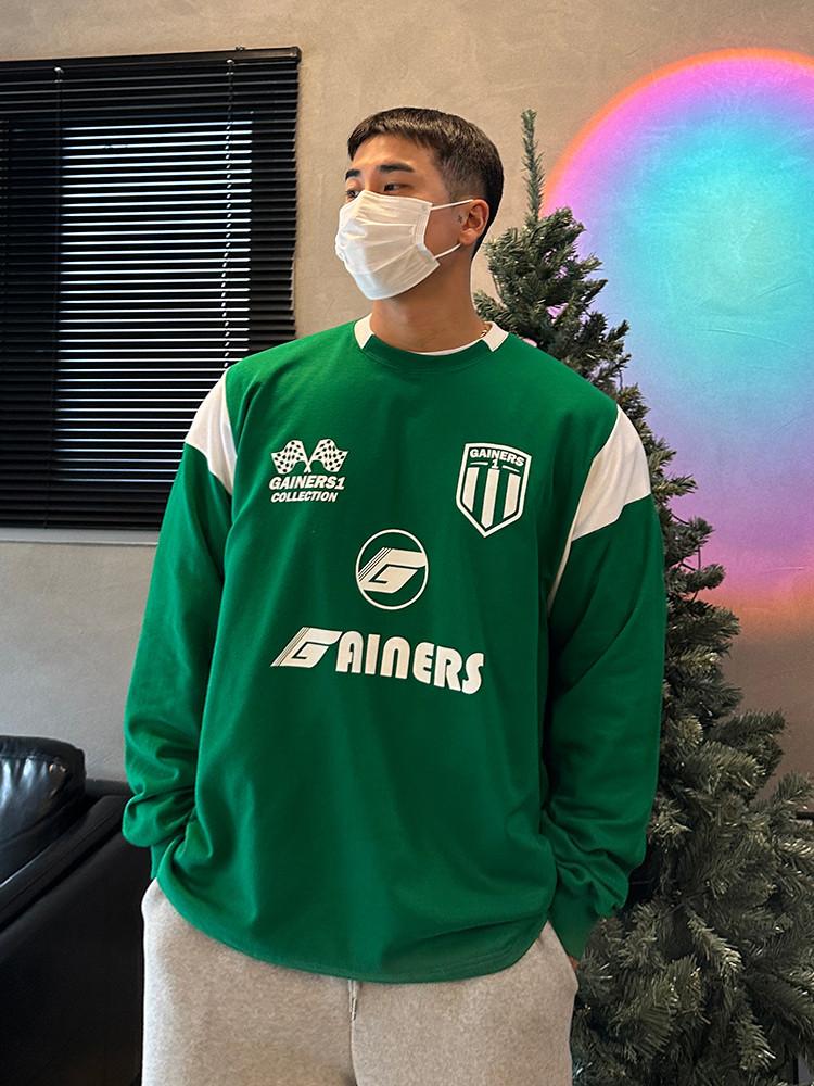 (긴팔)바시티 오버핏 맨투맨 5COLOR 빅사이즈 남녀공용 커플티 럭비티 헬스 짐웨어 크롭추가 도프룸