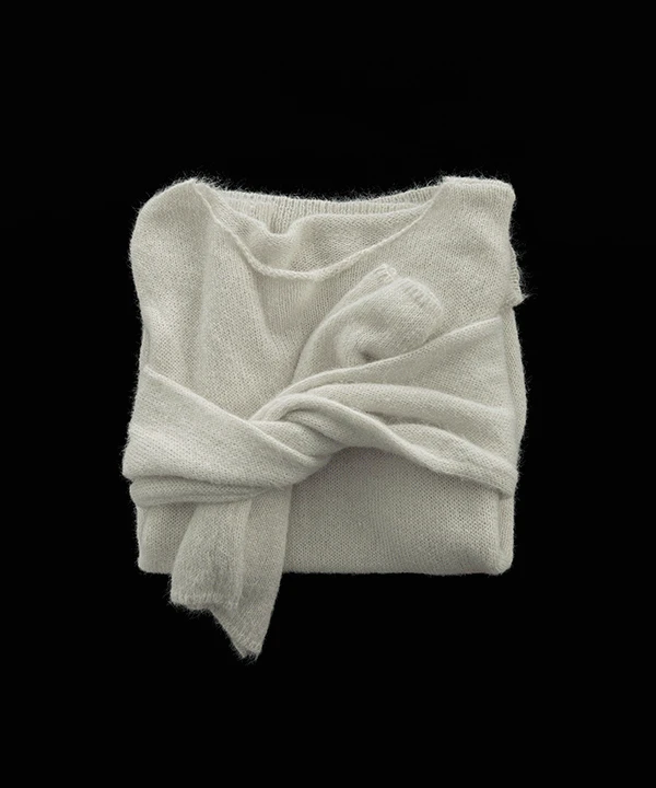 파우드 오버핏 보트넥 울 니트