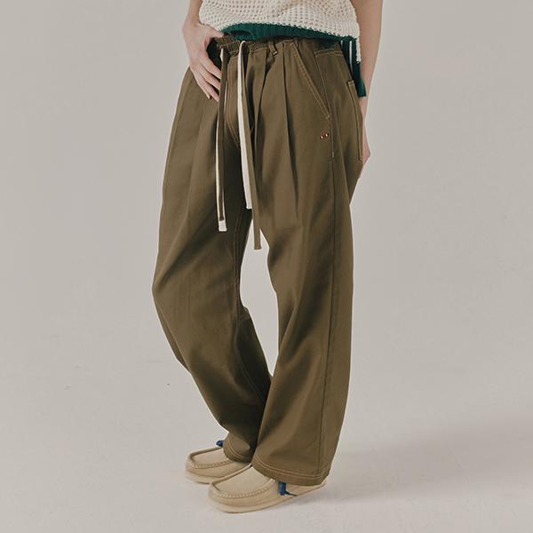 WIDE COTTON PANTS_KHAKI
