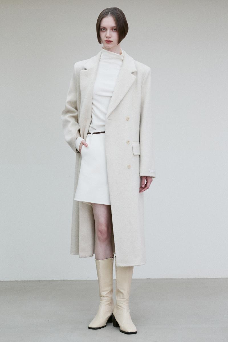 ANGORA WOOL BLEND COAT IVORY