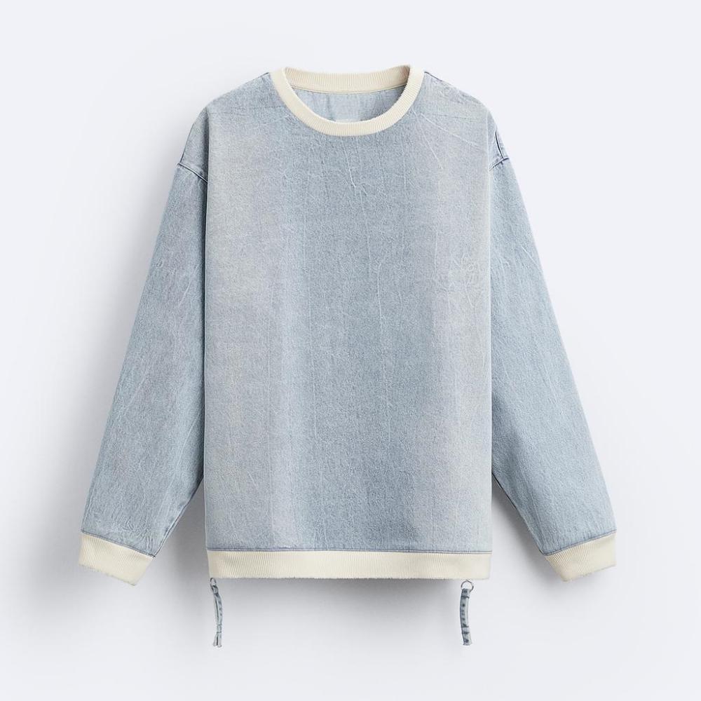 자라 남성 캐주얼 데님 맨투맨 트셔츠 ZARA 7627354 : 언니마크